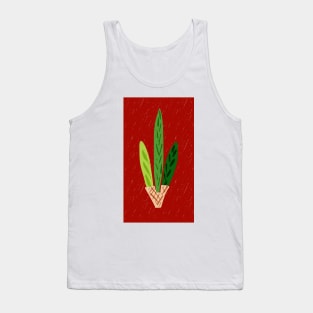 Lulav Dark Red Print Tank Top